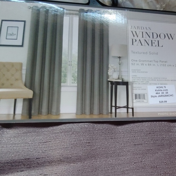 Jardan Window Panel. 52 in W 84 " L CHARCOAL COLOR SALE - Picture 1 of 4